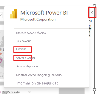 Captura de pantalla del complemento de Power BI para el panel lateral del complemento de PowerPoint.