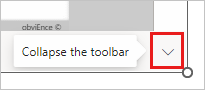 Recorte de pantalla del control Expandir o contraer la barra de herramientas del complemento de Power BI para PowerPoint.