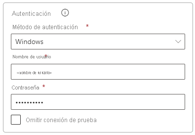 Captura de pantalla de cómo rellenar la configuración de autenticación.