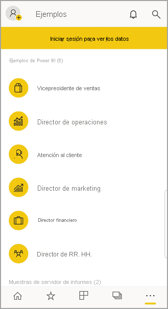 Power BI mobile samples