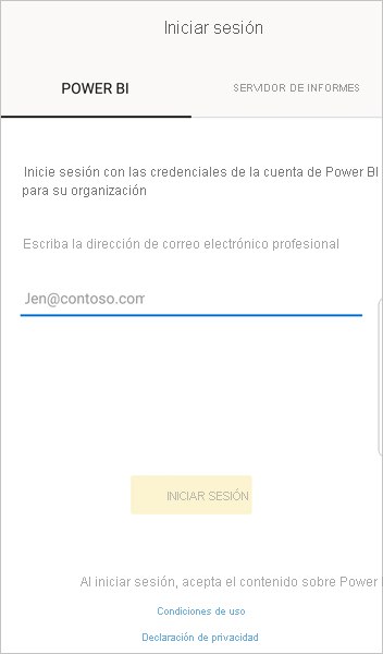 Sign in to Power BI