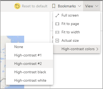 Captura de pantalla del servicio Power BI en modo de edición, donde se resaltan las opciones 