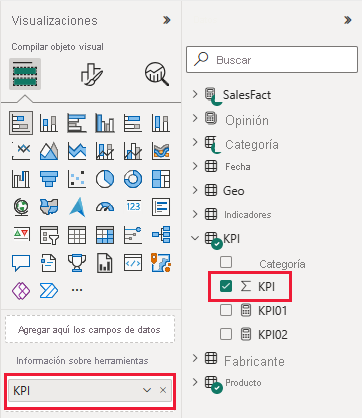 Screenshot shows the Visualizations pane and the Data pane with a value for the tooltip.