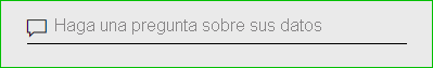 Captura de pantalla del servicio Power BI en la que se muestra el cuadro de preguntas Preguntas y respuestas.