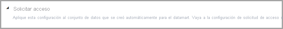 Captura de pantalla de la configuración de acceso de solicitud.