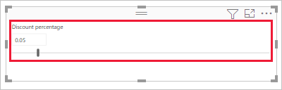 Captura de pantalla de la segmentación Discount percentage en la página del informe.