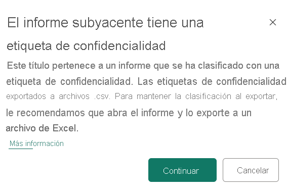 Captura de pantalla de la advertencia sobre confidencialidad.