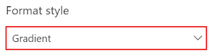 Captura de pantalla que muestra cómo cambiar el estilo de formato para usar un color gradiente.