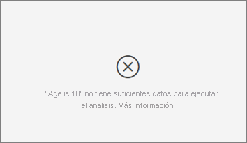 Captura de pantalla del mensaje de error Datos insuficientes.