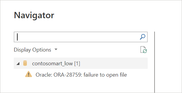 Imagen del navegador con el nombre de la base de datos en la parte superior, pero aparece un error en lugar de los datos.