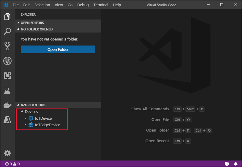 Uso de VS Code para visualizar todos los dispositivos IoT Edge del centro de IoT