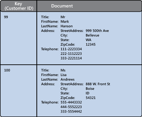 Figure 1 - The conceptual structure of a document collection containing customer information