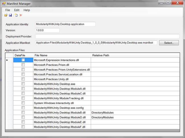 Manifest Manager utility with Modules B, D, E, and F added