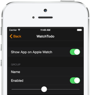 Las aplicaciones de Apple Watch pueden usar la misma funcionalidad de configuración que las aplicaciones de iOS