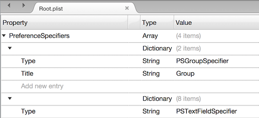 Editar settings-Watch.bundle/Root.plist