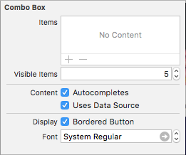 Configurar los atributos del cuadro combinado