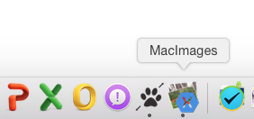 Ejemplo de un icono de aplicación en el Dock de macOS