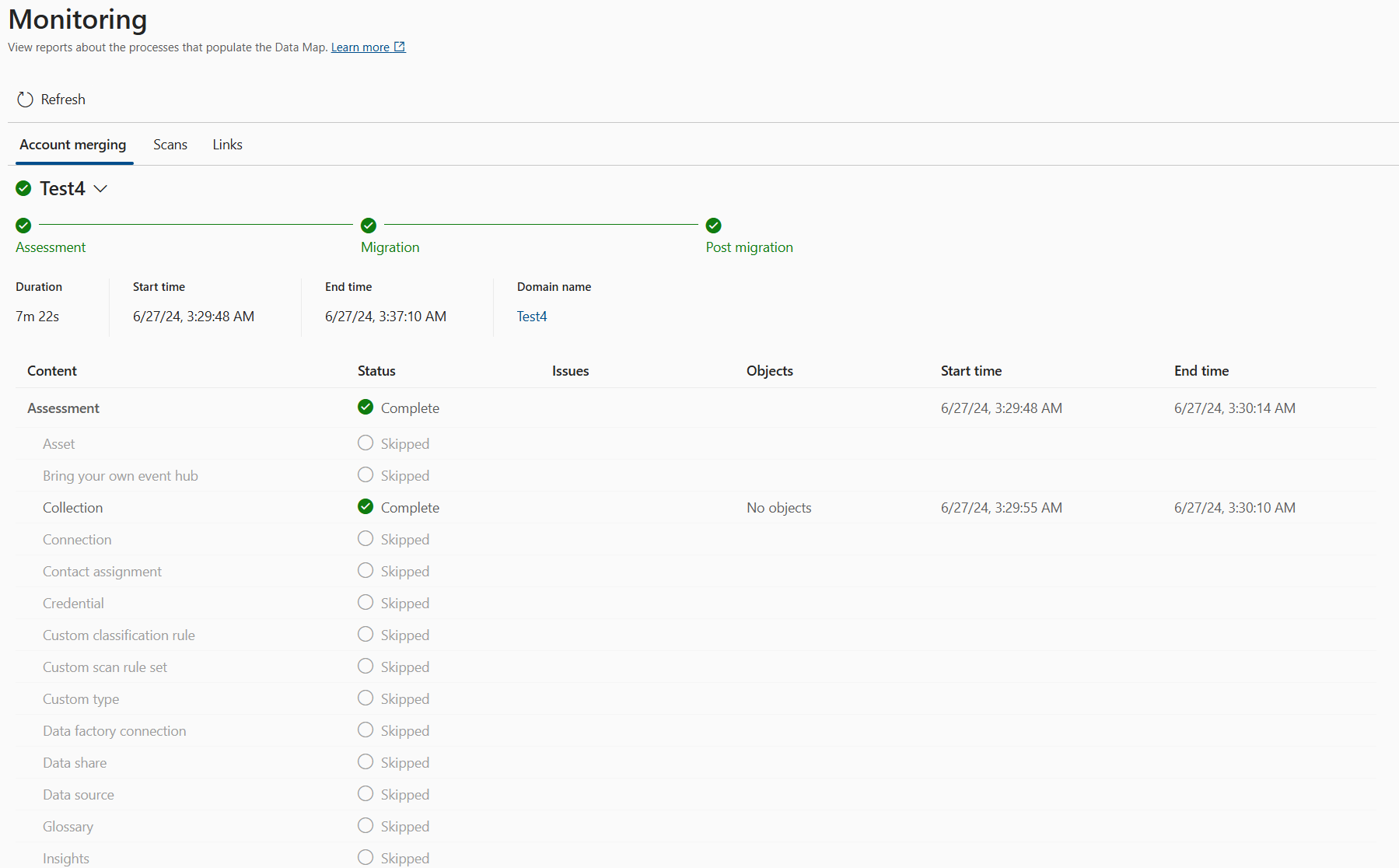 Captura de pantalla del resumen detallado de la combinación.