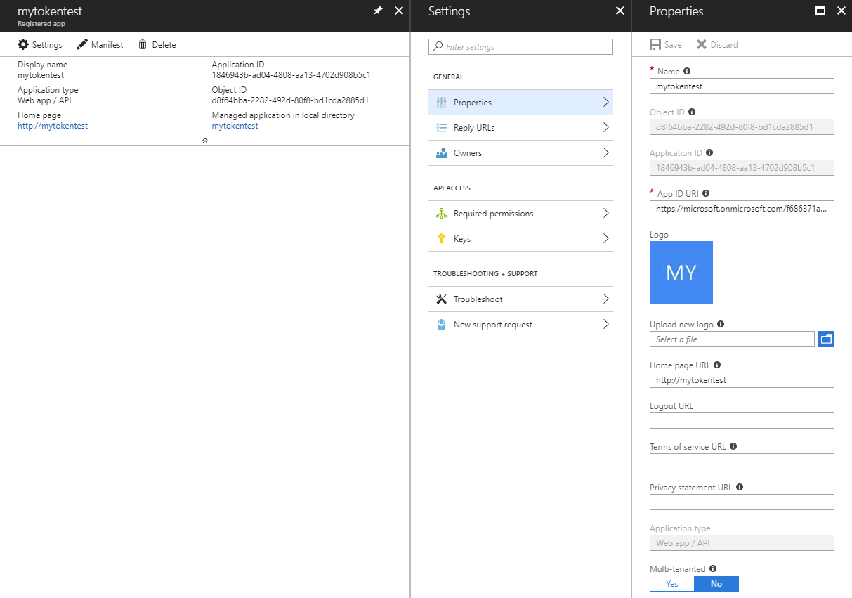 Punto de conexión de registro de aplicación de Azure Portal - URL de STS