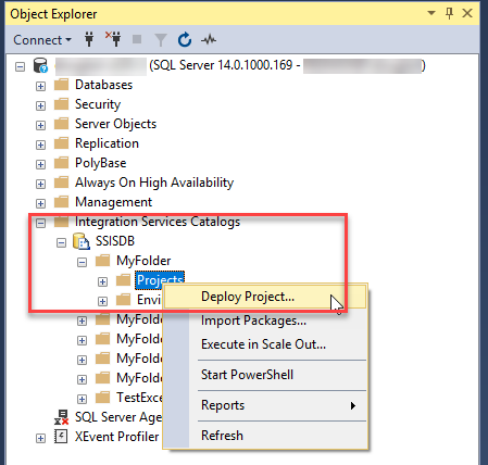 Implementación de un proyecto desde SSMS