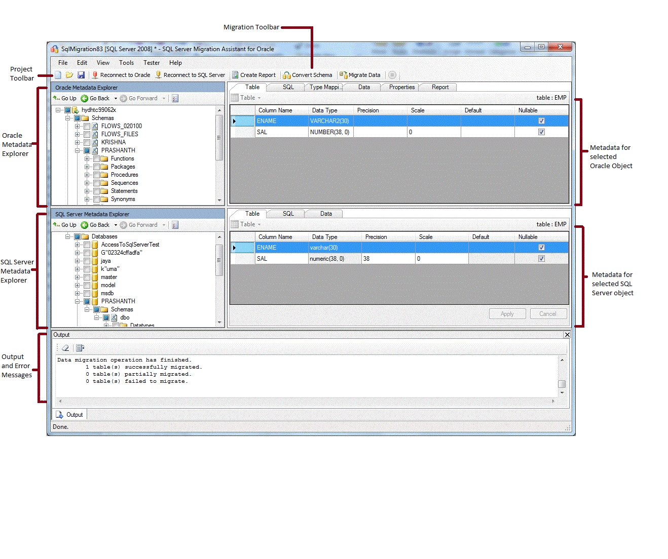 SSMA for Oracle UI