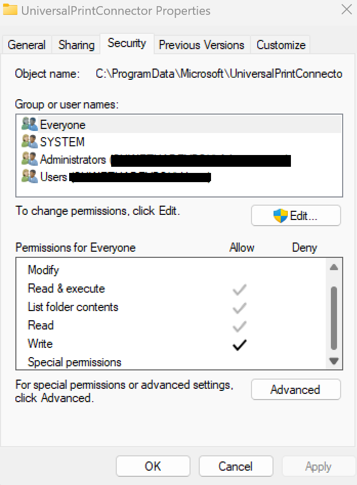 Configuración de permisos para la asignación incorrecta con suplantación activada