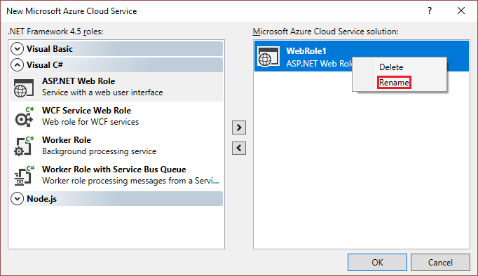 Cambiar nombre de rol de Azure Cloud Services (soporte extendido)