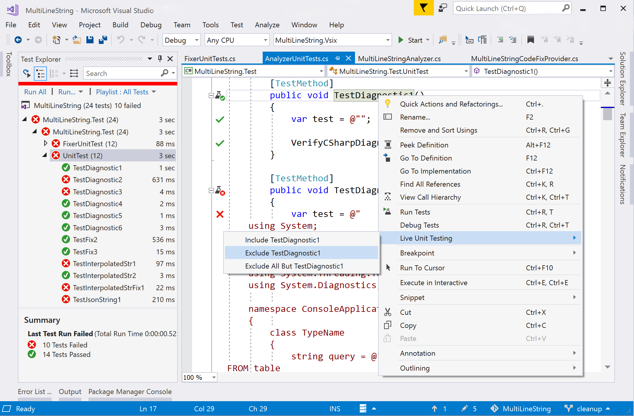 Vista de jerarquía para el Explorador de pruebas en Visual Studio