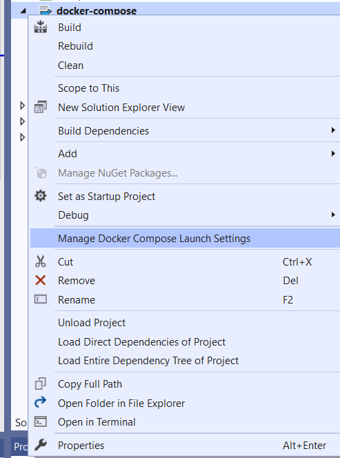 Administrar la configuración de inicio de Docker Compose