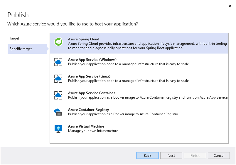 Implementación de aplicaciones de Steeltoe en Azure Spring Cloud