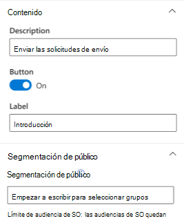 Captura de pantalla que muestra la mitad inferior del panel de propiedades de Power Apps.