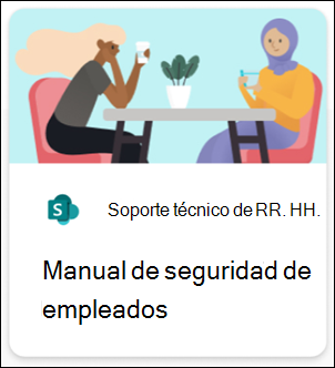 Captura de pantalla de una tarjeta de vínculo web.