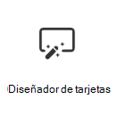 Captura de pantalla que muestra el icono que se va a seleccionar para agregar una tarjeta del diseñador de tarjetas.