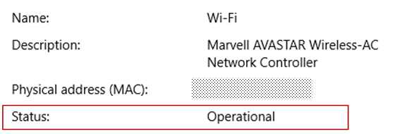 Configuración de red operativa