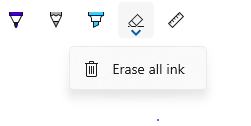 InkToolbar con el control flotante de borrador invocado