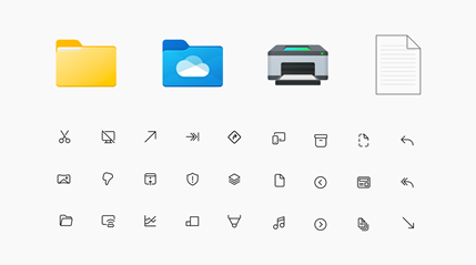 Imagen de una selección de iconos de Windows.