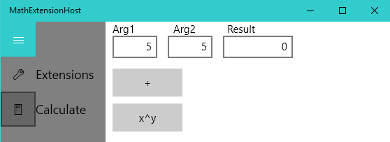 Ejemplo de código de extensión matemática