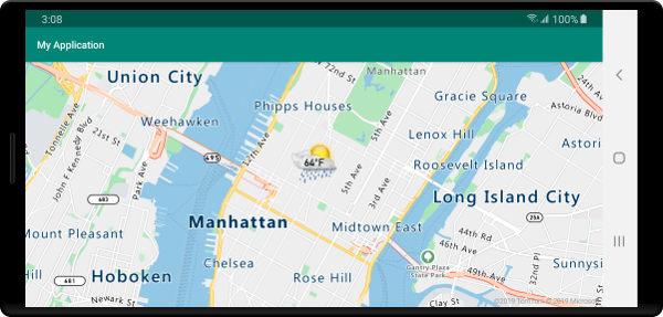 Map with point rendered using a symbol layer displaying a custom icon and formatted text label for a point feature