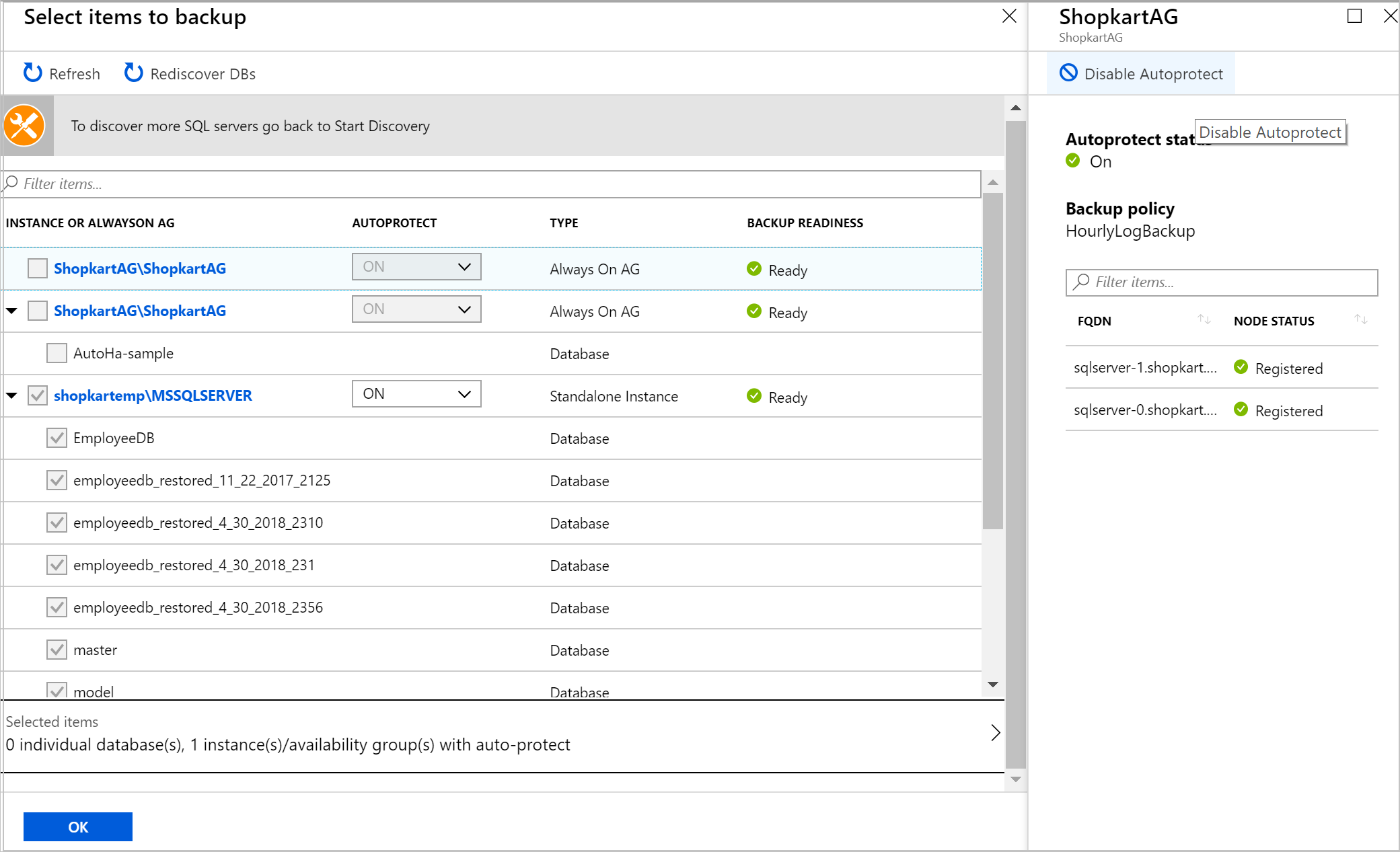 Disable auto-protection on that instance