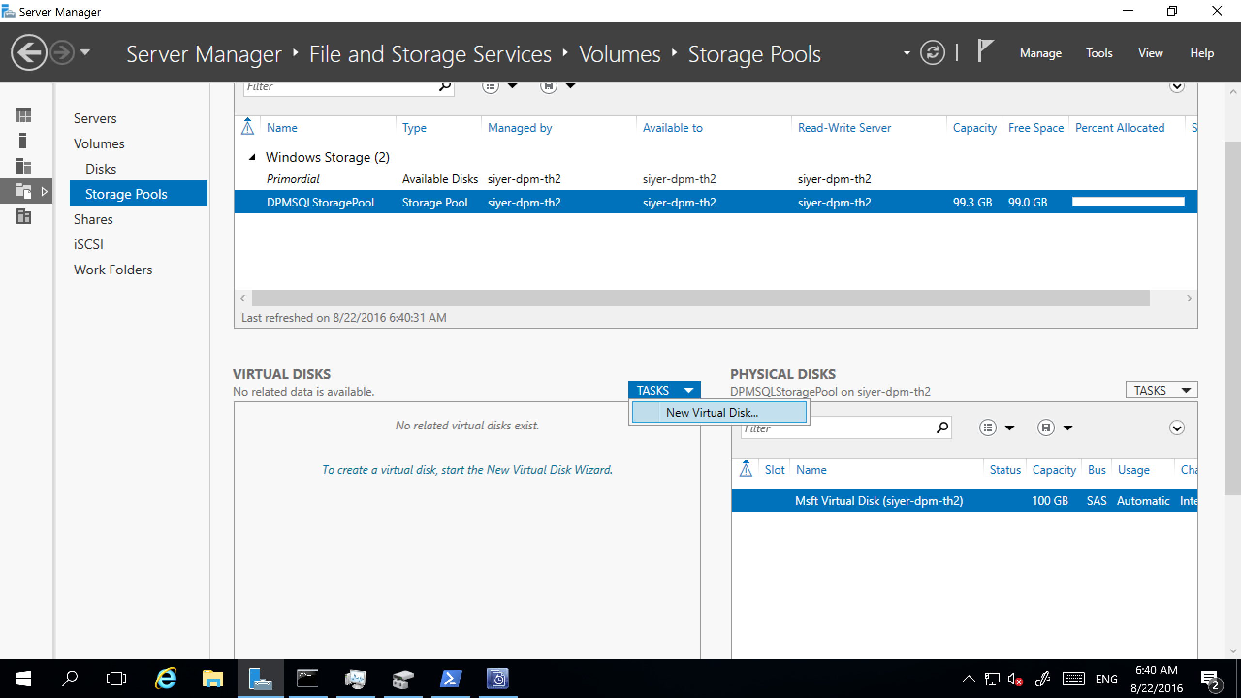 Screenshot shows how to add a virtual disk.