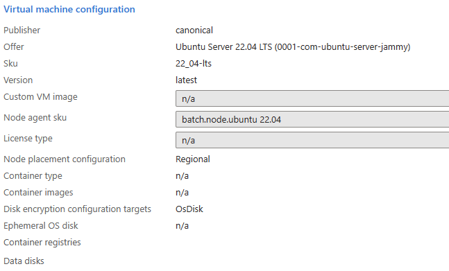 Screenshot showing the disk encryption configuration targets in the Azure portal.