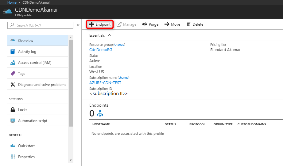 Screenshot of add a new content delivery network endpoint.