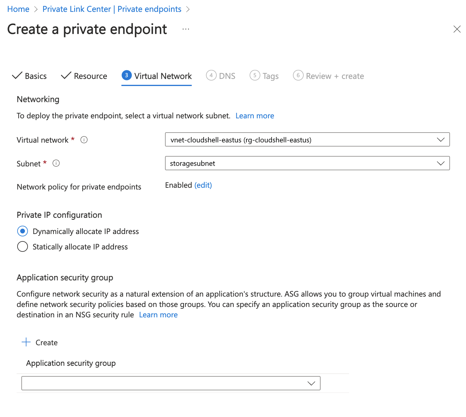 Screenshot of dynamic IP address selection.