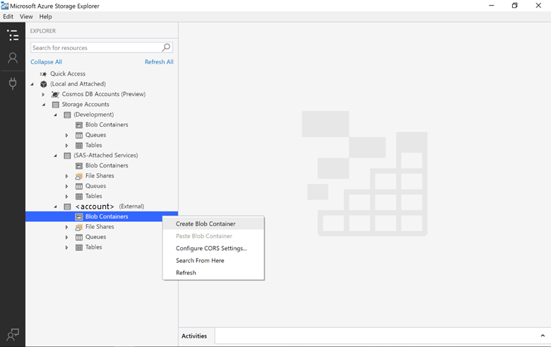 Create a blob container