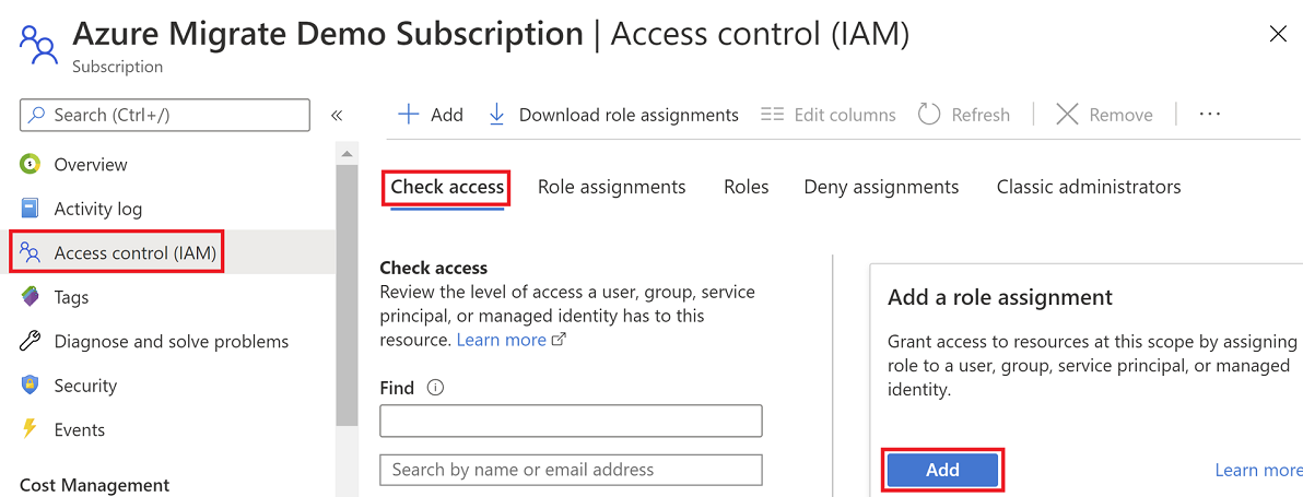 Search for a user account to check access and assign a role.