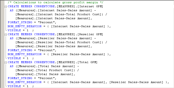 New calculations in Calculation Expressions pane