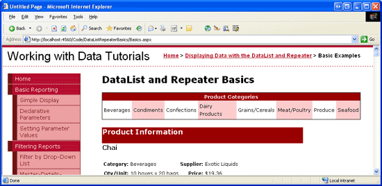 The Category Columns Alternate in Background Color and Includes a Header Row