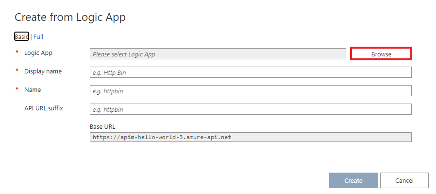 Browse for existing logic apps with correct trigger