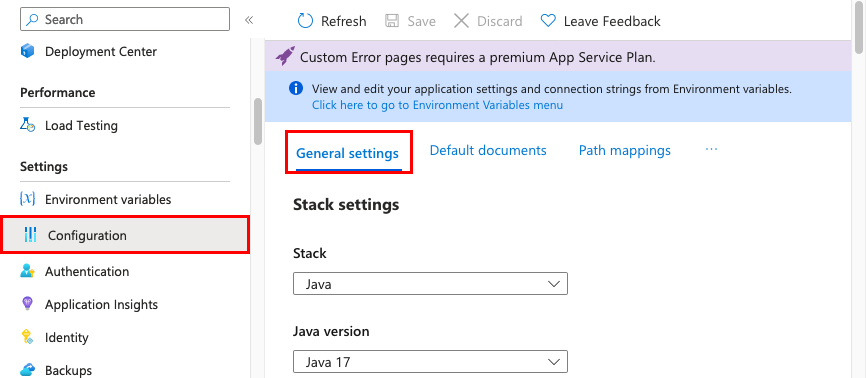 General settings