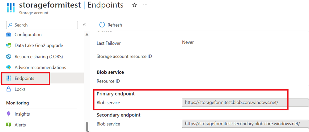 Screenshot of endpoint sample.